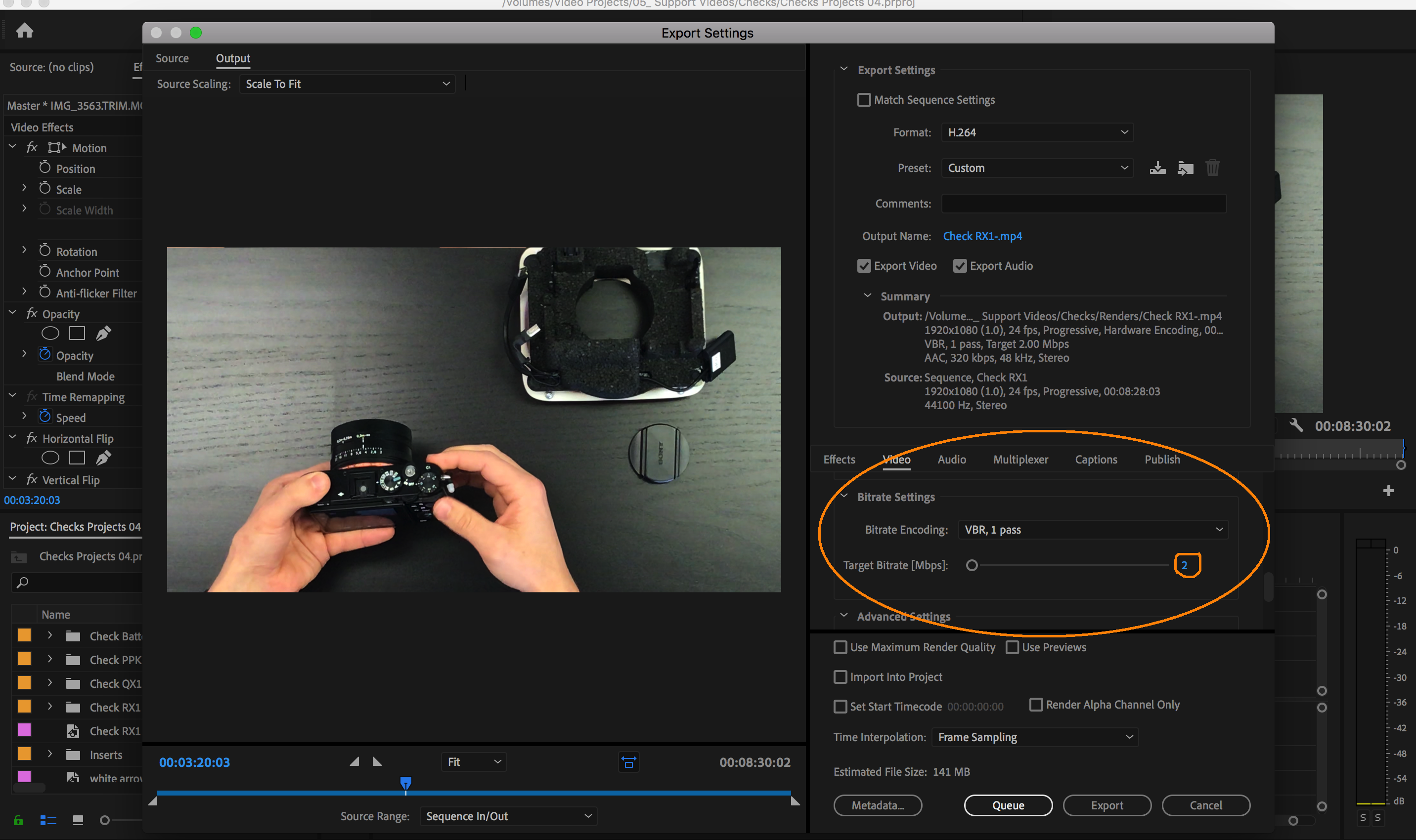 bitrate low for export